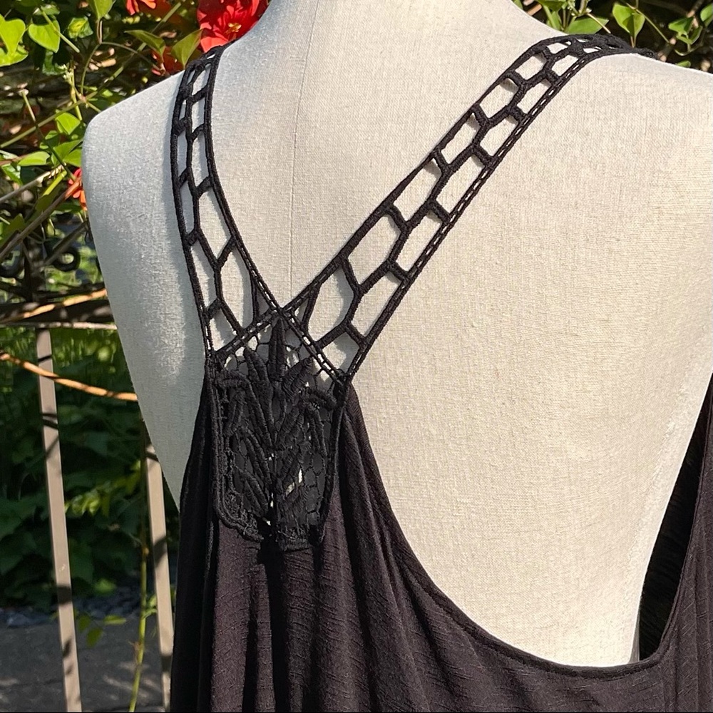 Aeropostale Sexy Crochet Back Long Henley Tank Top - Picture 15 of 16